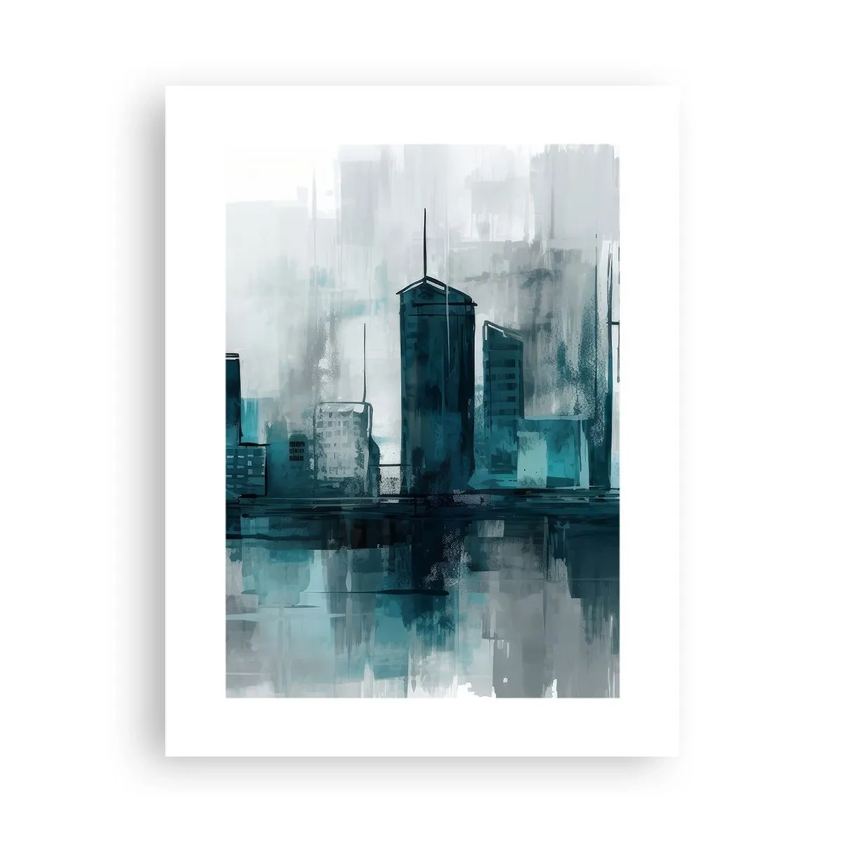 Plakat - Regnfarvet by - 30x40 cm