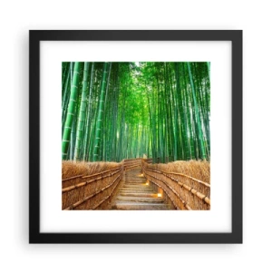 Plakat i sort ramme - Essensen af den asiatiske natur - 30x30 cm