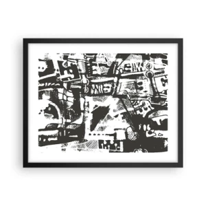 Plakat i sort ramme - Orden eller kaos? - 50x40 cm