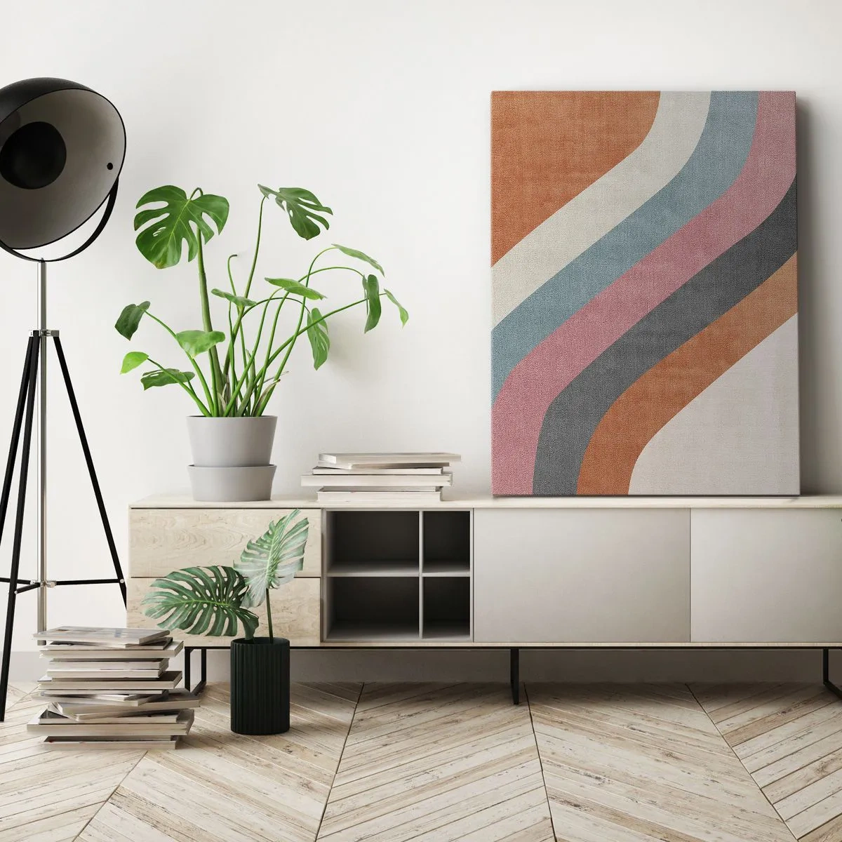 Lærredstryk - Billede på lærred - Diagonal komposition - bevægelse - 70x100 cm