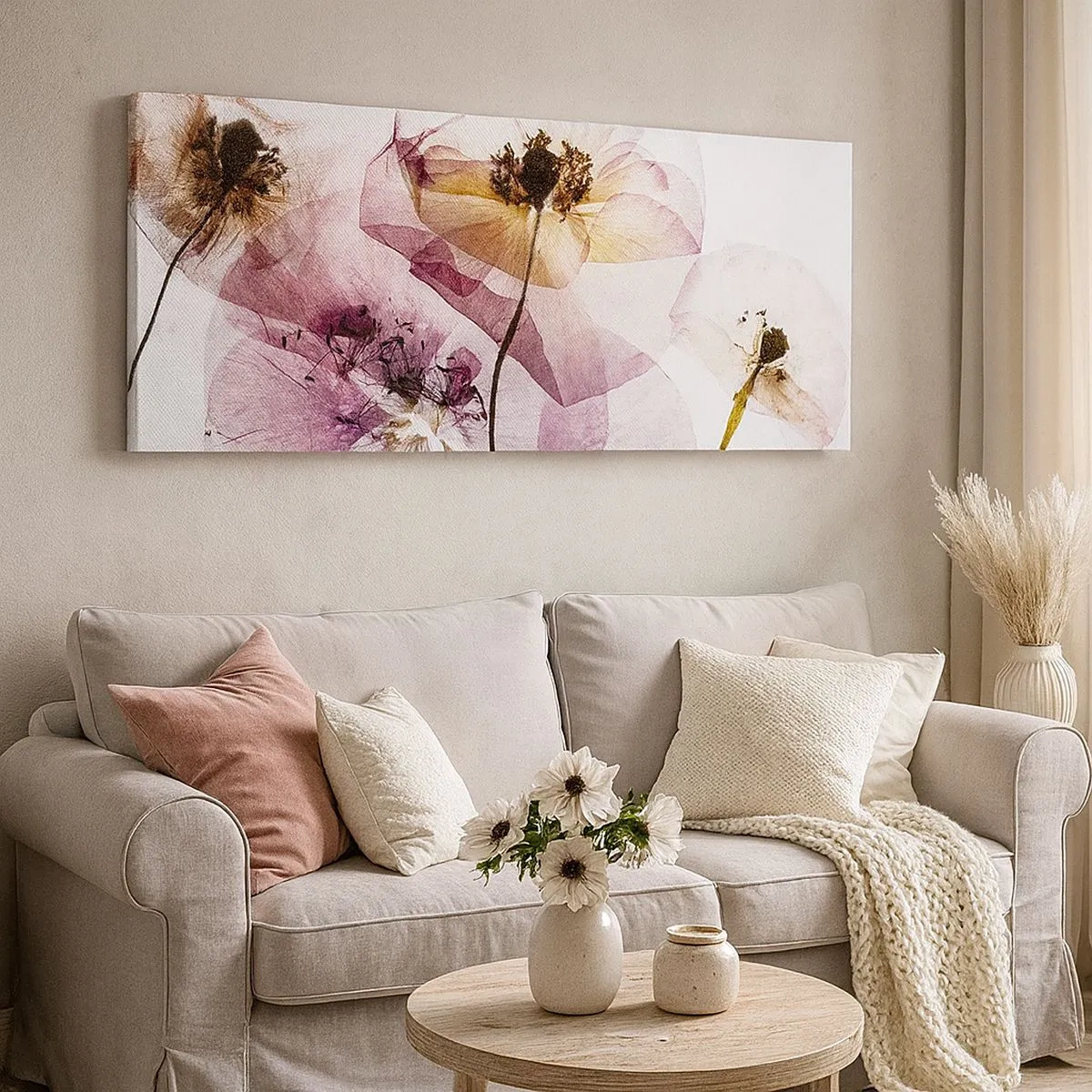 Lærredstryk - Billede på lærred - Blomsterlegeme dias - 100x40 cm