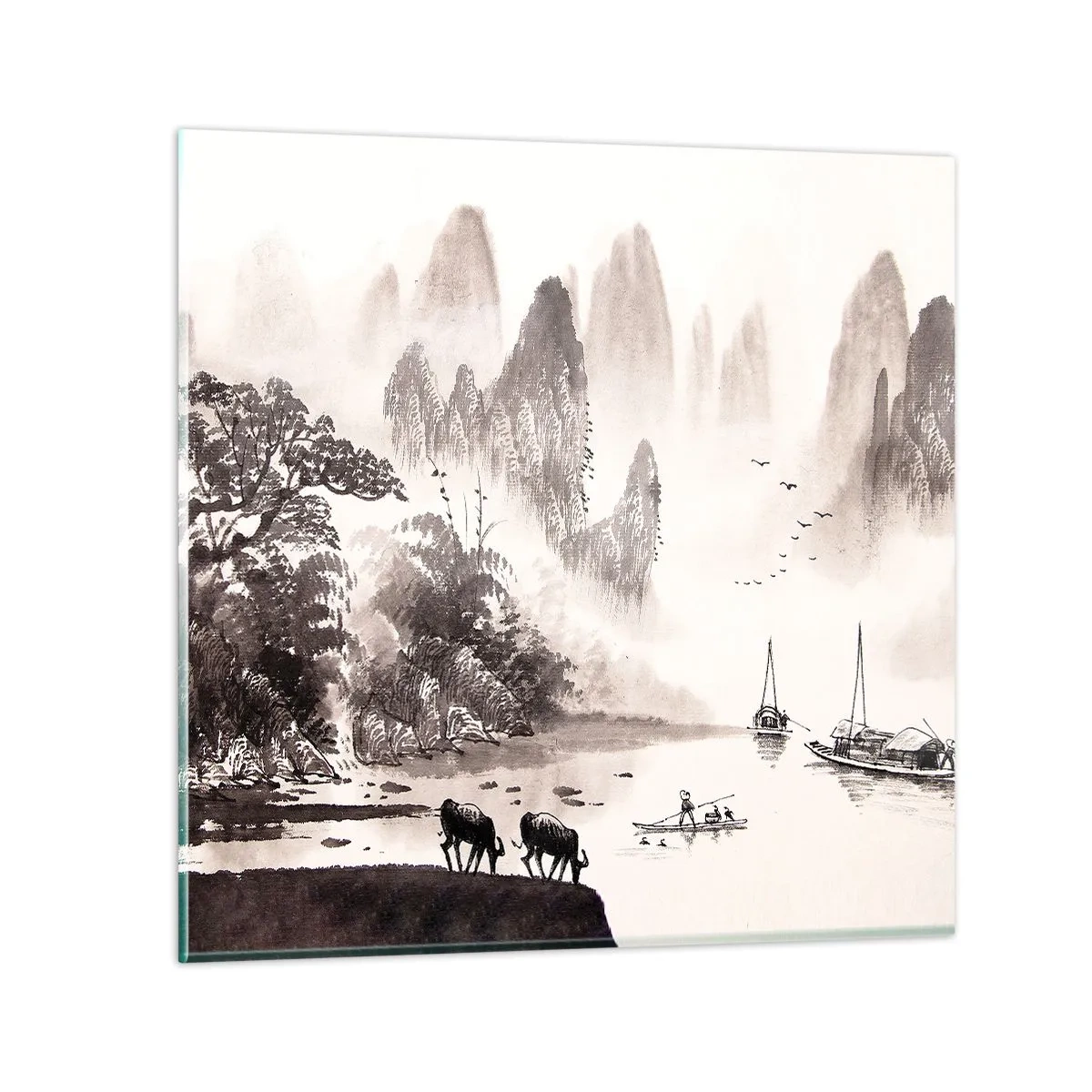 Billede på glas - Østens eksotiske hverdag - 50x50 cm