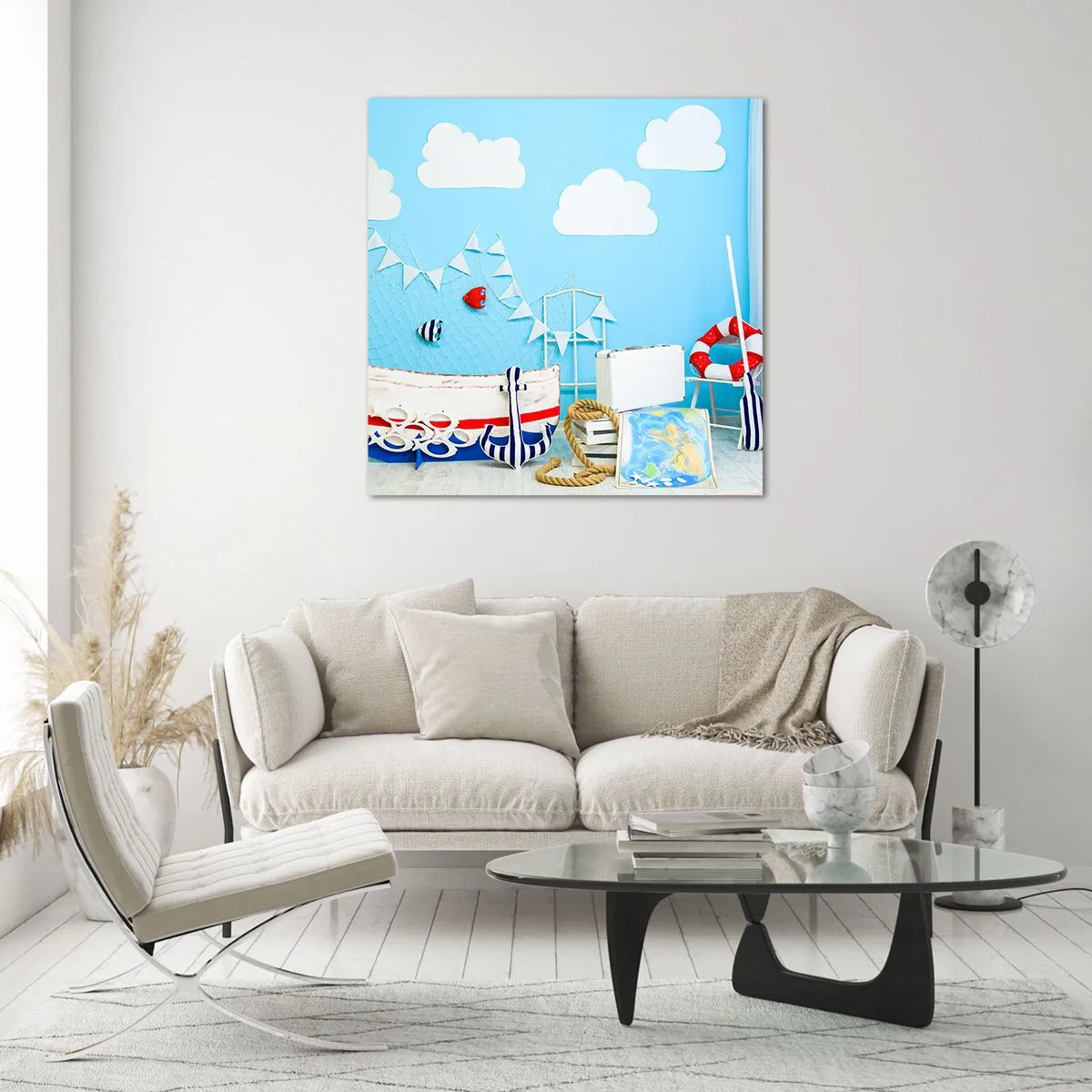 Billede på glas - Et barns længsel efter eventyr - 30x30 cm
