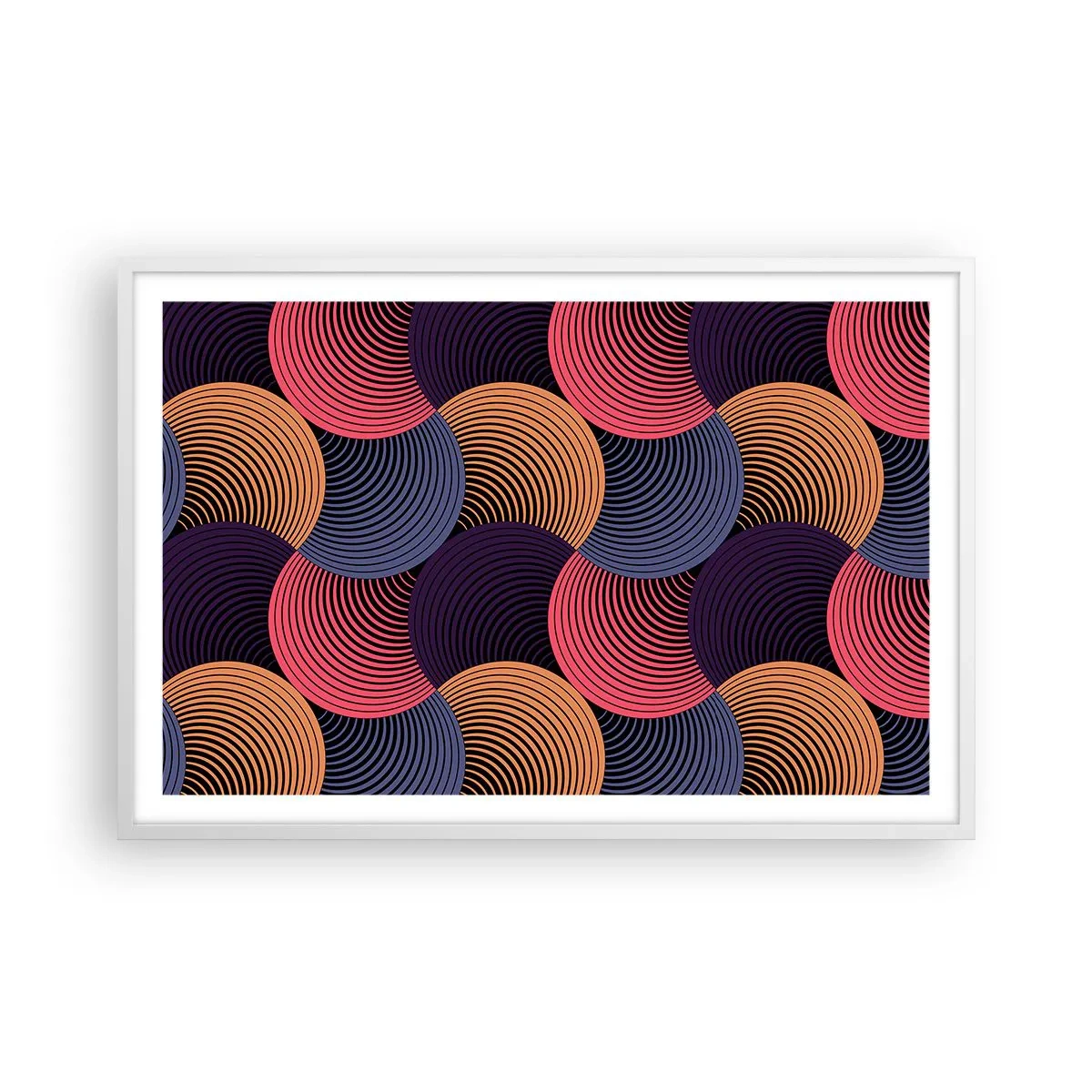 Plakat i hvid ramme - I en cirkulær rytme - 91x61 cm