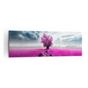 Lærredstryk - Billede på lærred - Hedeslette - charmerende - 160x50 cm