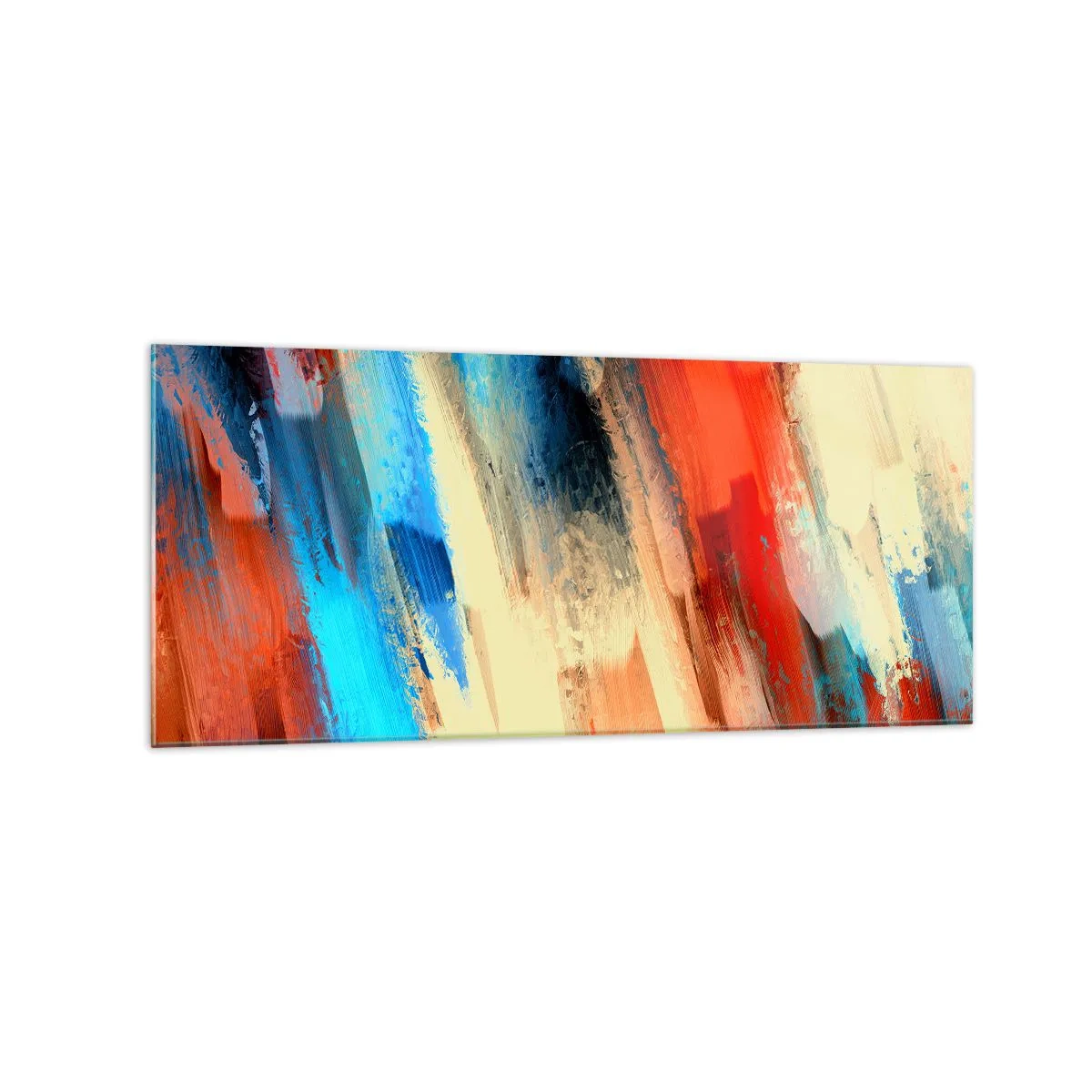Billede på glas - En kaskade af farver - 120x50 cm