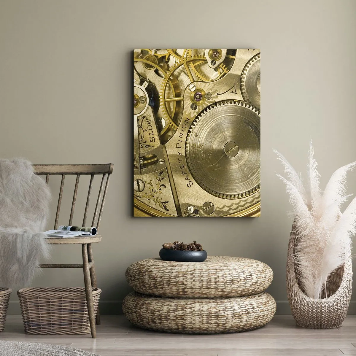 Lærredstryk - Billede på lærred - Følg med tiden - 45x80 cm