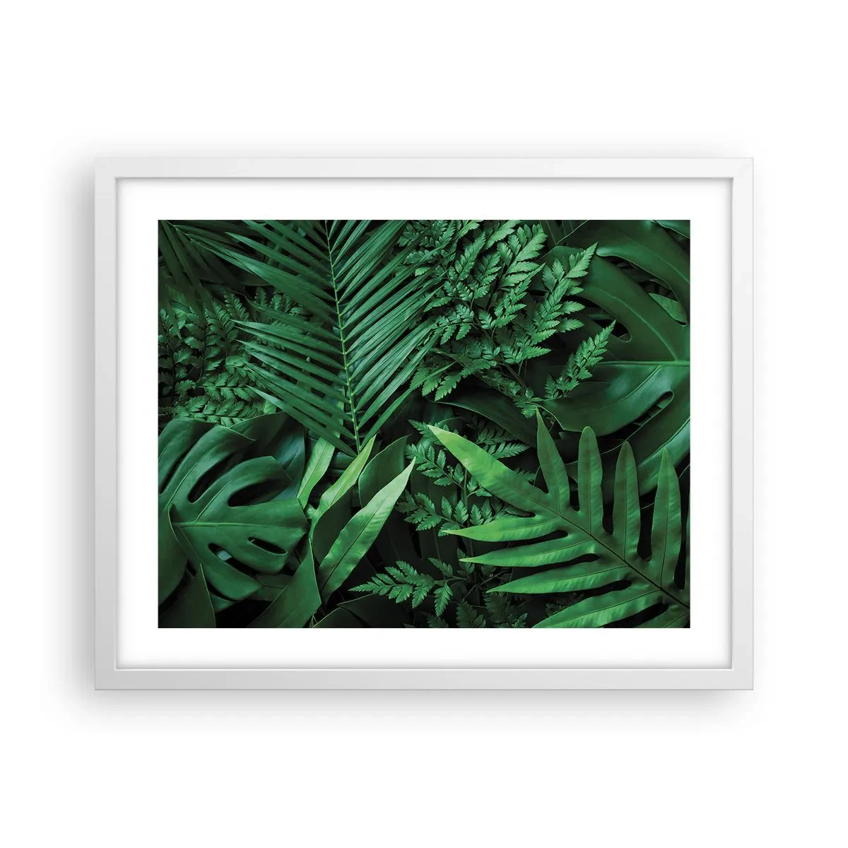Plakat i hvid ramme - Kranset i grønt - 50x40 cm