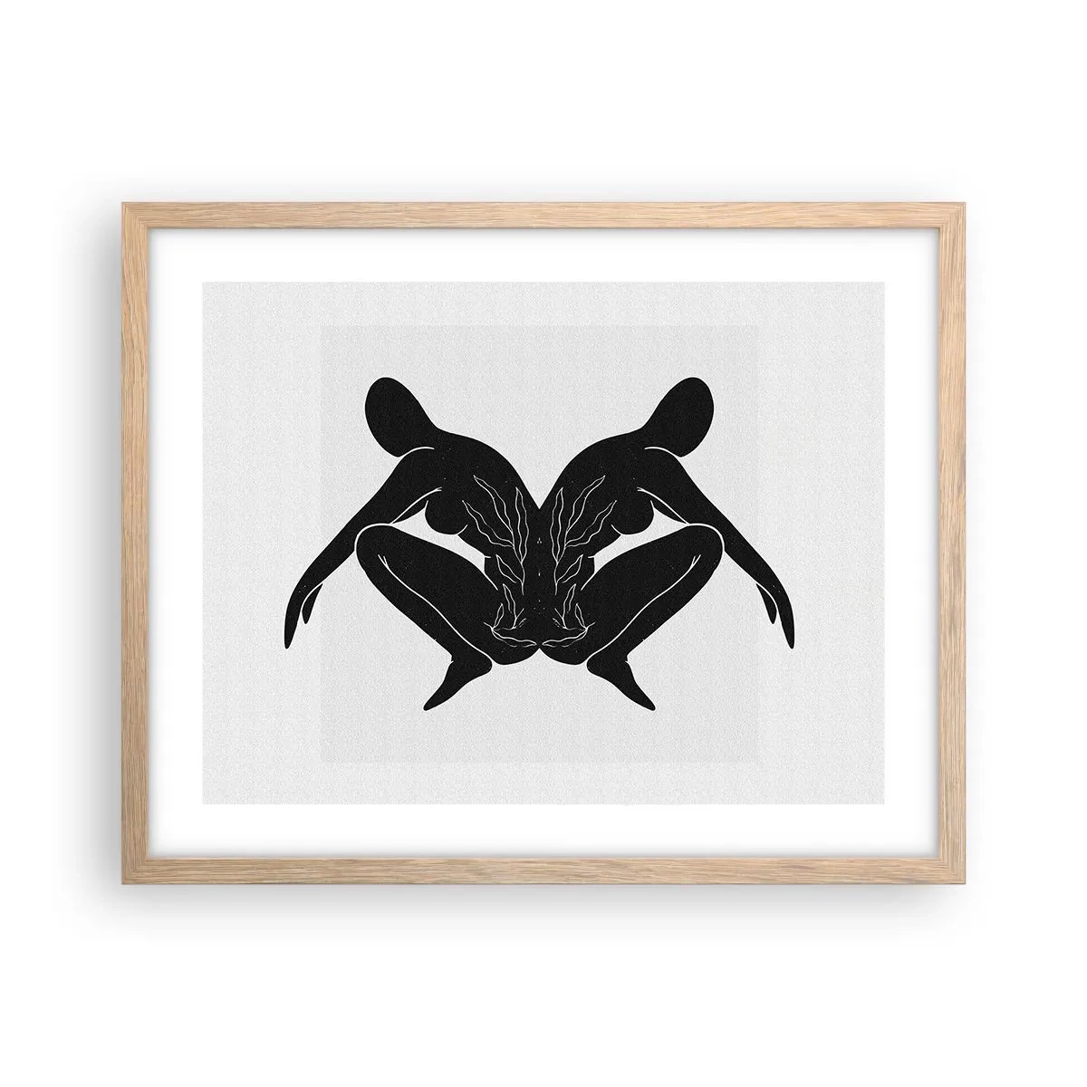 Plakat i ramme af lyst egetræ - En delt sjæl - 50x40 cm