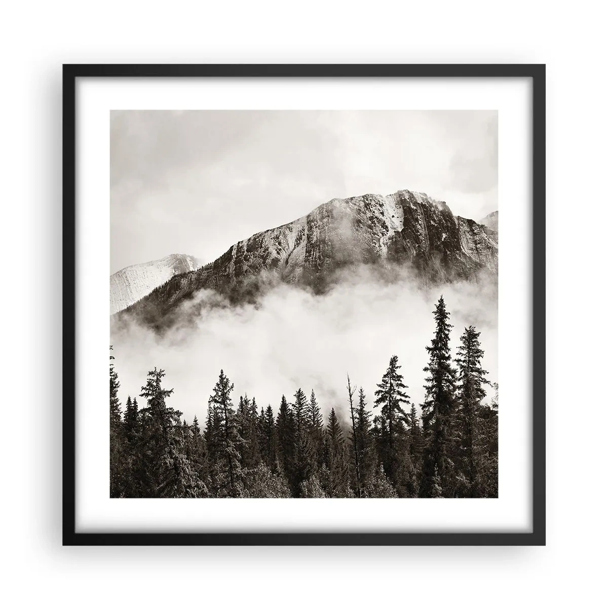 Plakat i sort ramme - Granit hersker - 50x50 cm