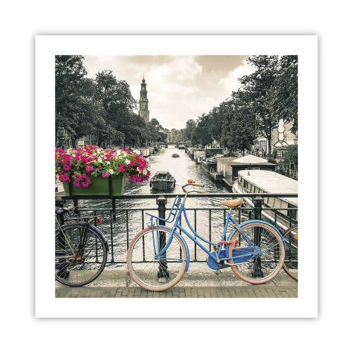 Plakat - Farverne i Amsterdams gader - 50x50 cm