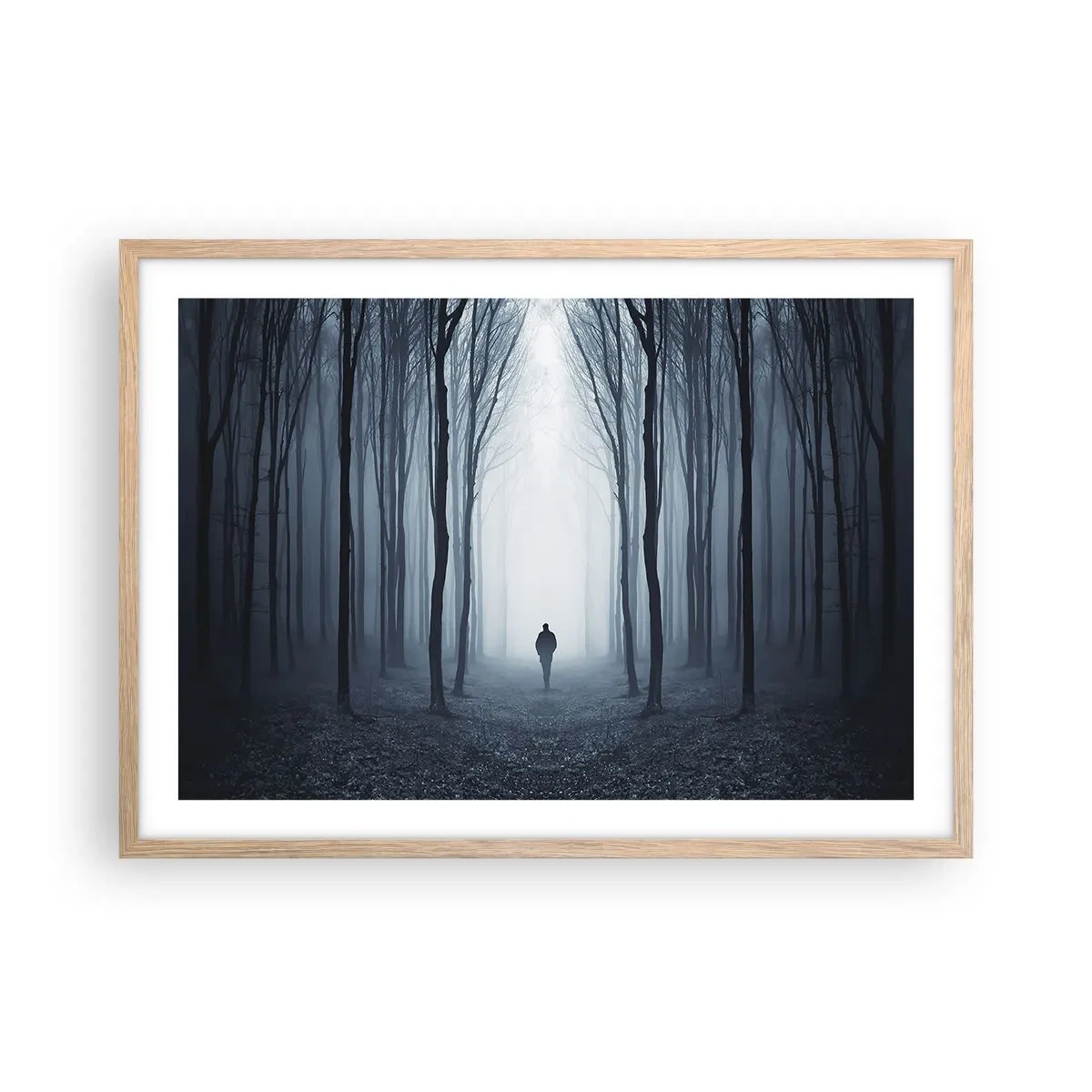 Plakat i ramme af lyst egetræ - Og alt sammen ganske enkelt - 70x50 cm