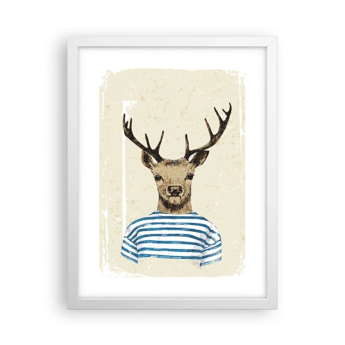 Plakat i hvid ramme - Fordi jeg kan lide stribede skjorter! - 30x40 cm