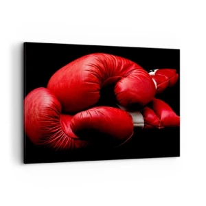 Lærredstryk - Billede på lærred - Kampens spænding bag os - 100x70 cm