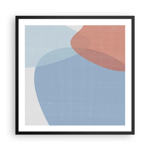 Plakat i sort ramme - Pastelfarvede relationer - 60x60 cm