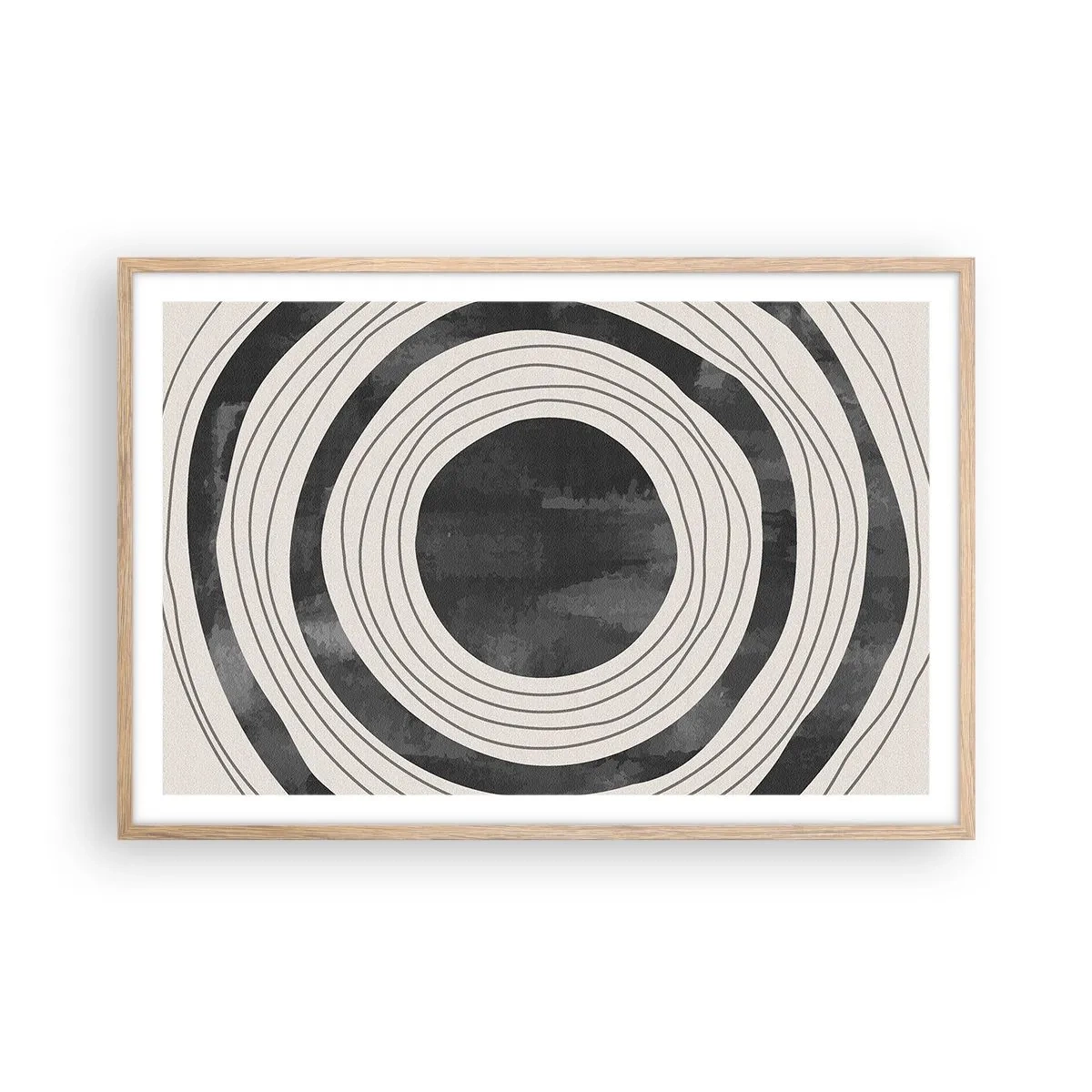Plakat i ramme af lyst egetræ - Lige til det punkt - 91x61 cm