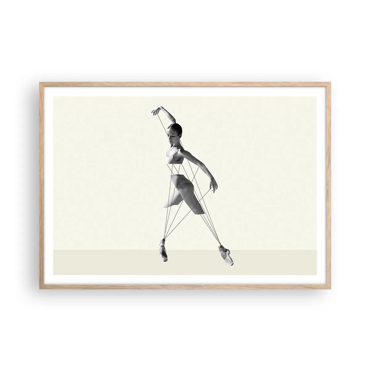 Plakat i ramme af lyst egetræ - I verdens teater - 100x70 cm