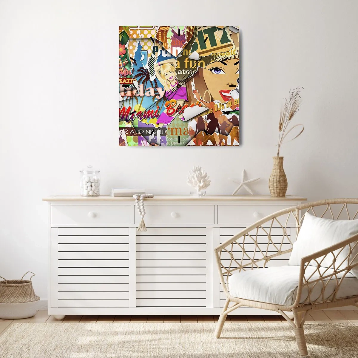 Vægur, Uret - Tilbageblikke på ferien - 30x30 cm