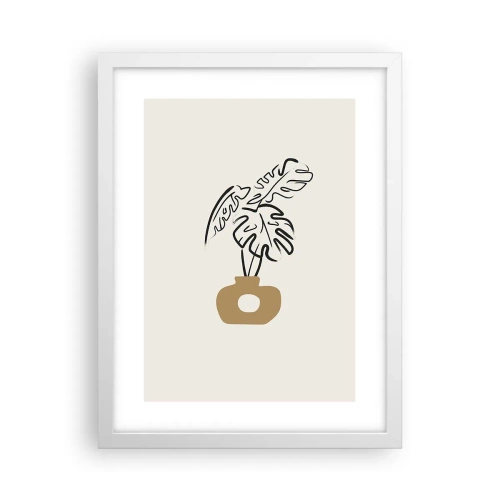 Plakat i hvid ramme - Monstera - udsmykning af huset - 30x40 cm