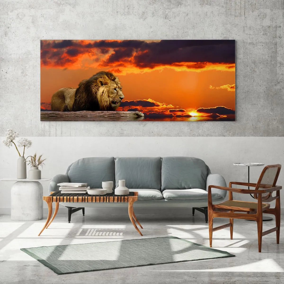 Billede på glas - Naturens konge - 160x50 cm