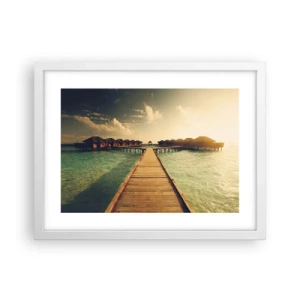 Plakat i hvid ramme - En varm invitation - 40x30 cm