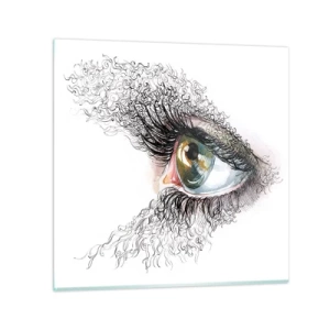 Billede på glas - Se direkte ind i sjælen - 30x30 cm