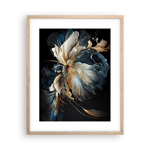 Plakat i ramme af lyst egetræ - Eventyrlig bregneblomst - 40x50 cm