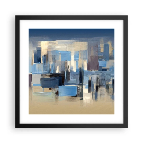 Plakat i sort ramme - Blå konstruktion - 40x40 cm