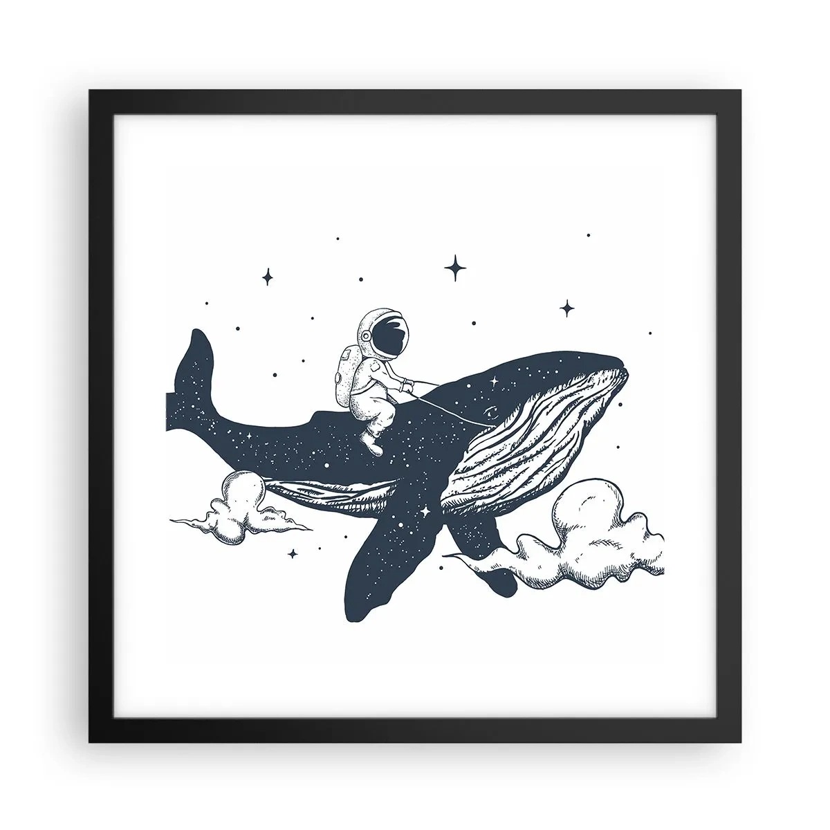 Plakat i sort ramme - Et kosmisk eventyr - 40x40 cm