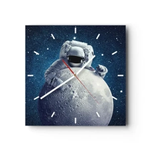 Vægur, Uret - Kosmisk spøgefugl - 40x40 cm