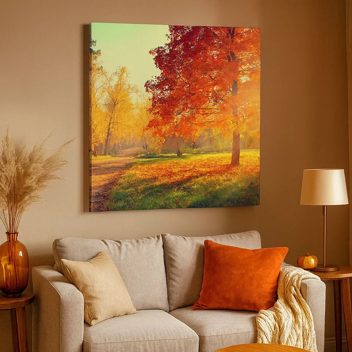 Lærredstryk - Billede på lærred - Rød er smuk - 30x30 cm