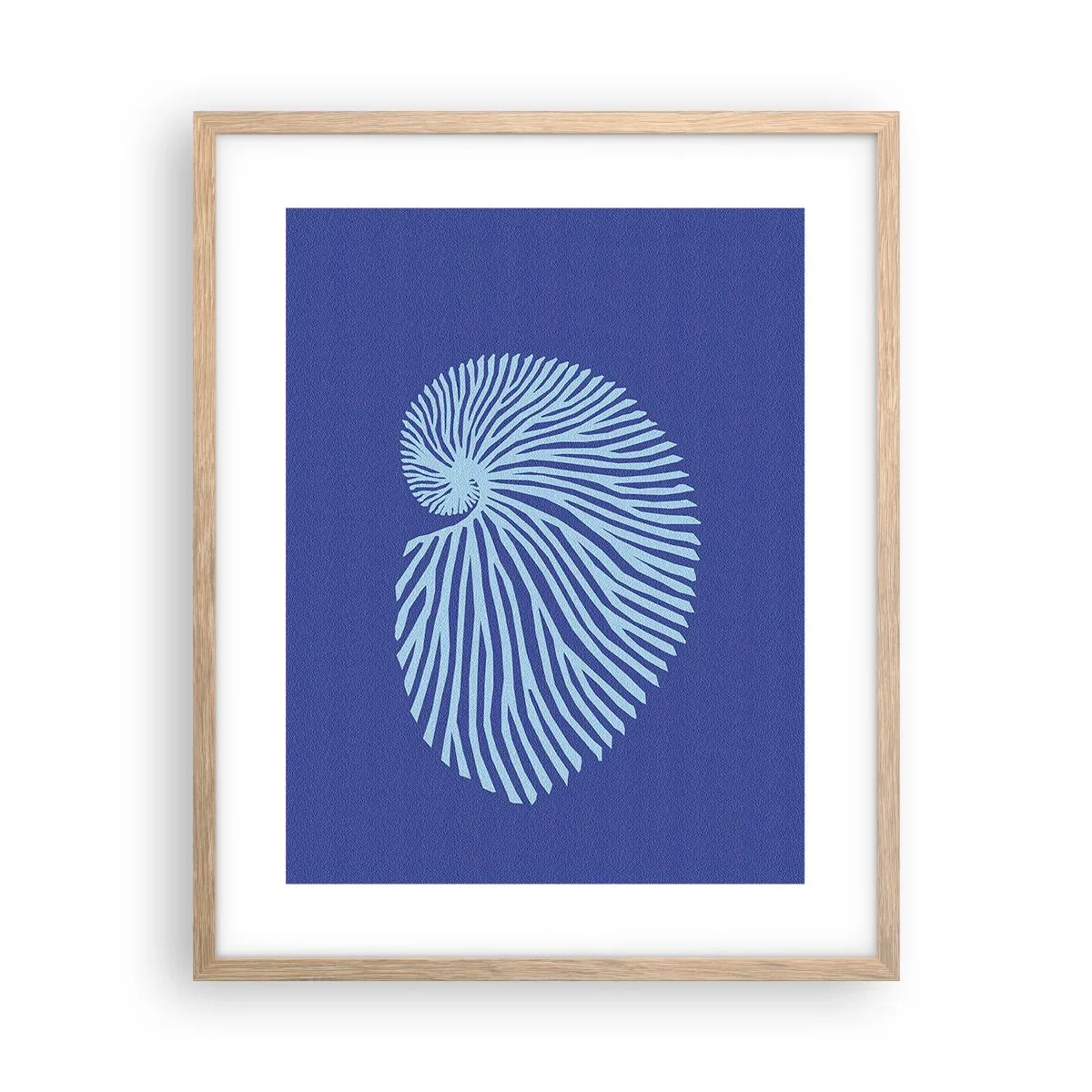 Plakat i ramme af lyst egetræ - Fødsel af en skal - 40x50 cm