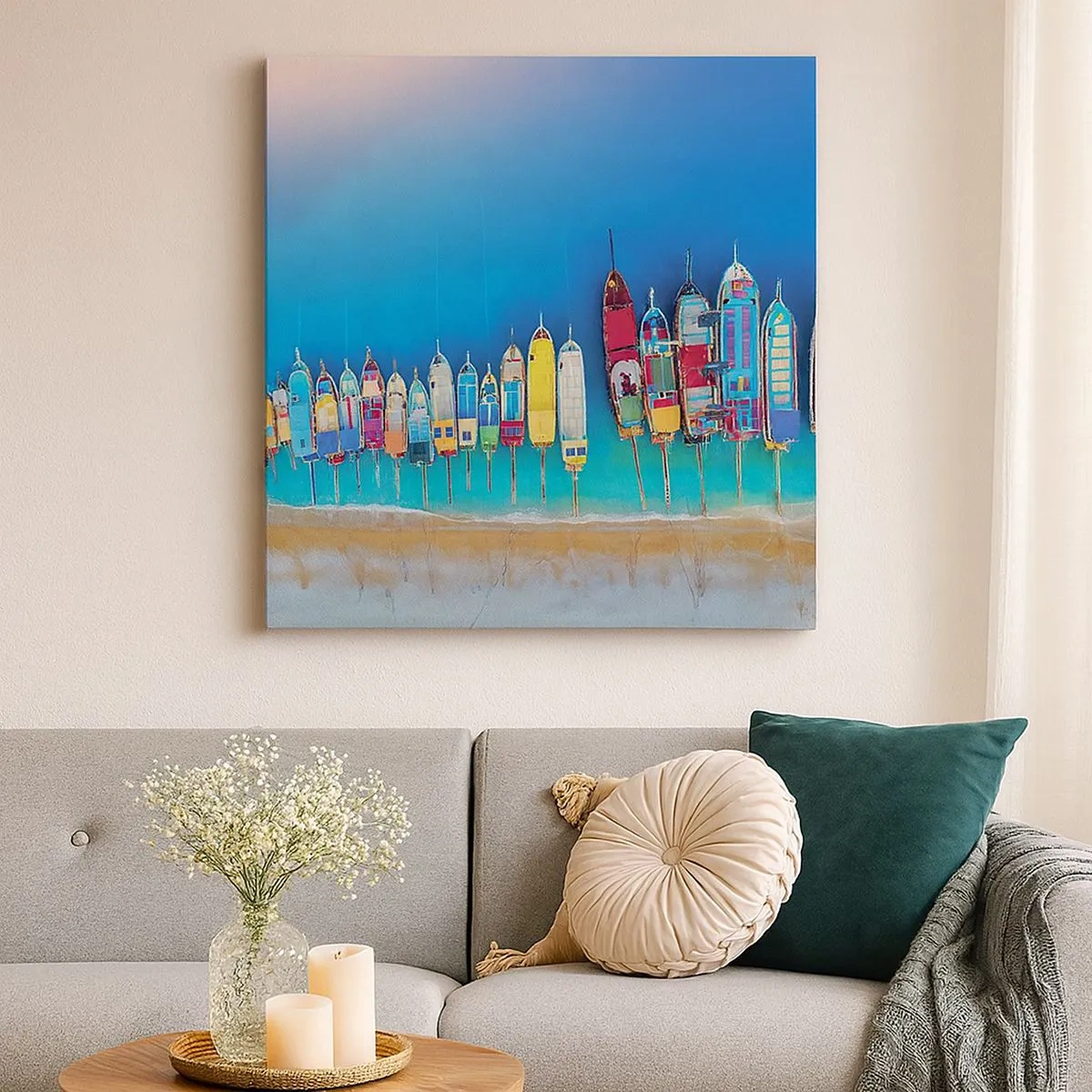 Lærredstryk - Billede på lærred - Fra et fugleperspektiv - 30x30 cm