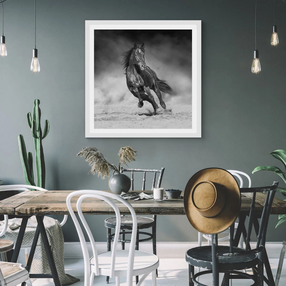 Plakat i hvid ramme - Værdig til emiren selv - 50x50 cm