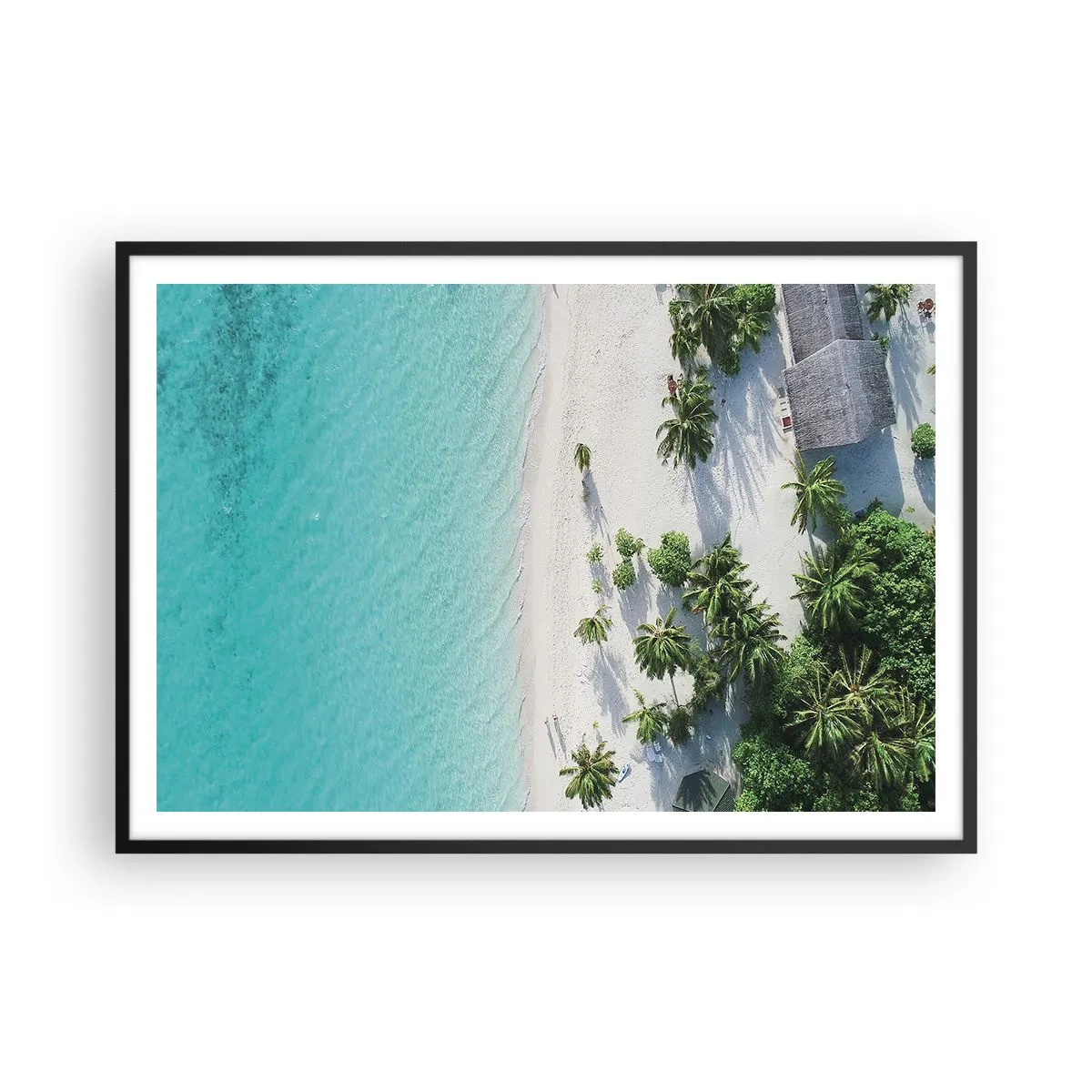 Plakat i sort ramme - Ferie i paradis - 100x70 cm