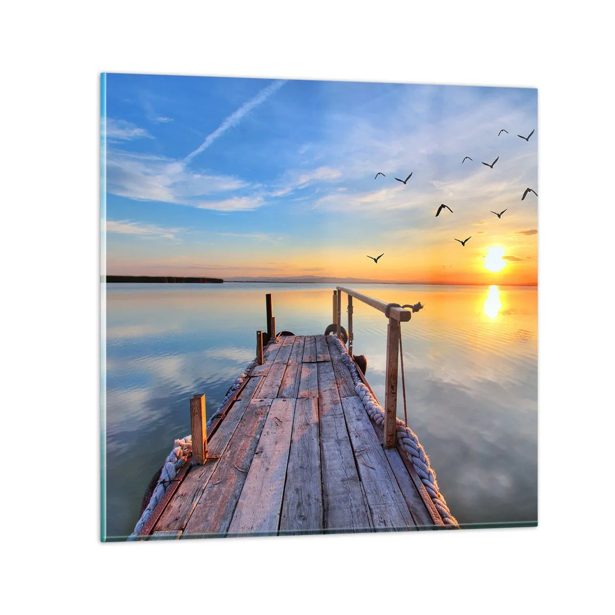 Billede på glas - Går fremad mod solen - 60x60 cm