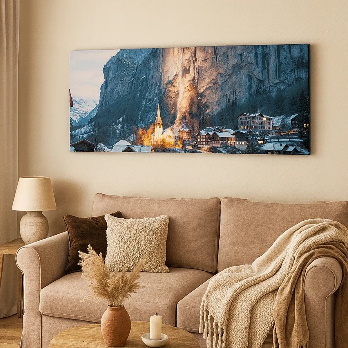 Lærredstryk - Billede på lærred - Vinterens lysende ånd - 30x30 cm