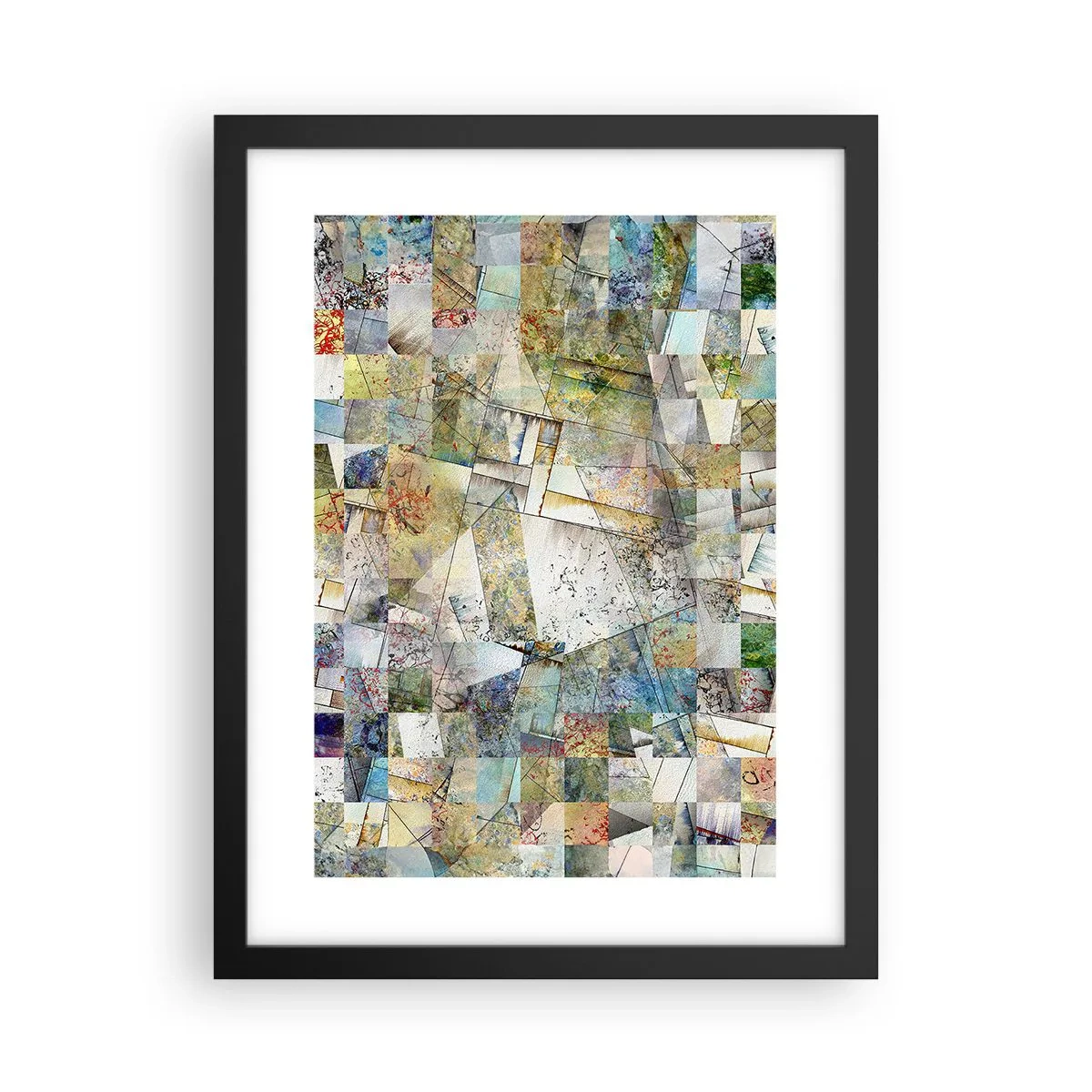 Plakat i sort ramme - Geometrisk ommøblering - 30x40 cm