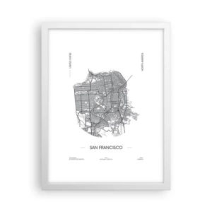 Plakat i hvid ramme - San Franciscos anatomi - 30x40 cm