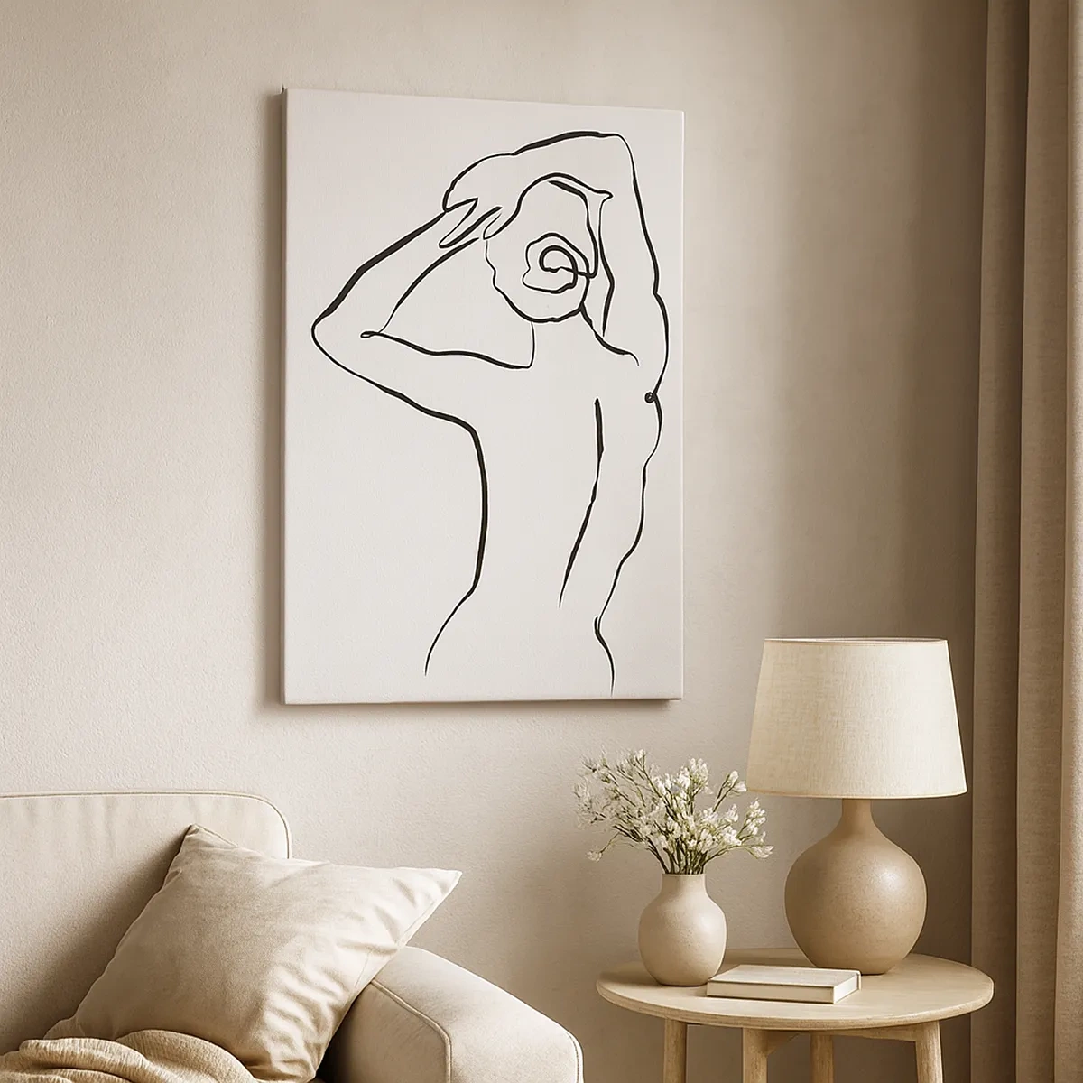 Lærredstryk - Billede på lærred - Handling om morgenen - 50x70 cm