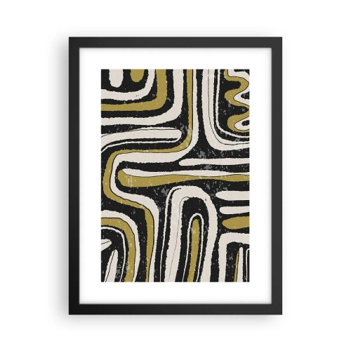 Plakat i sort ramme - Komposition: stier og gyder - 30x40 cm