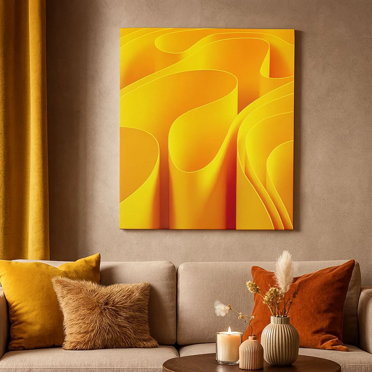 Lærredstryk - Billede på lærred - Som solens bølger - 30x30 cm