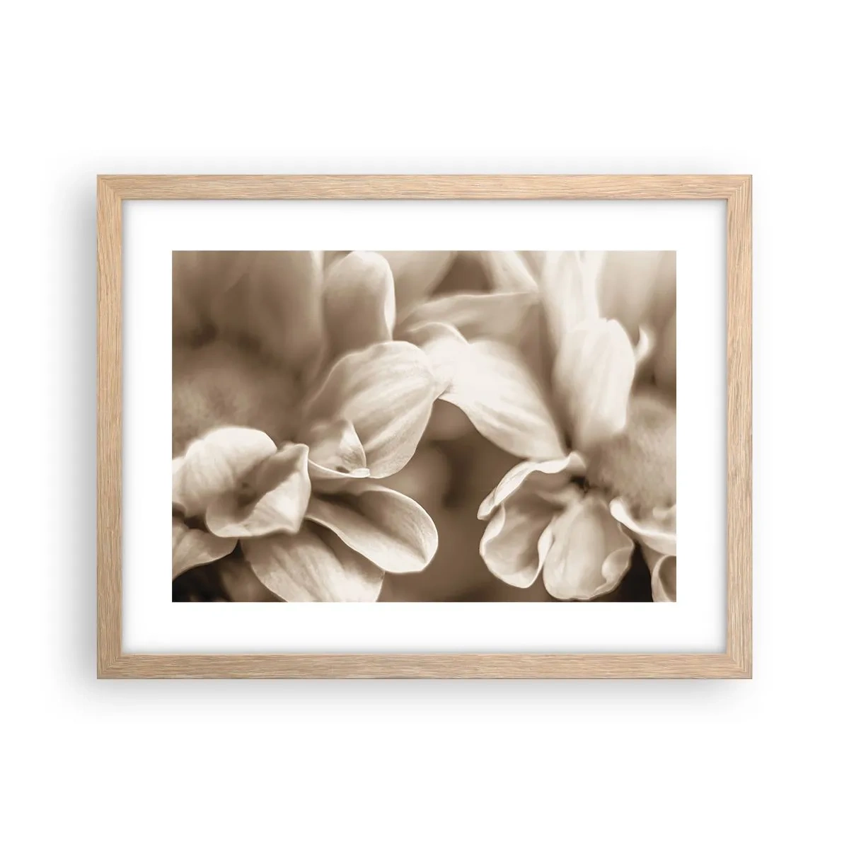 Plakat i ramme af lyst egetræ - Blid som et smil - 40x30 cm