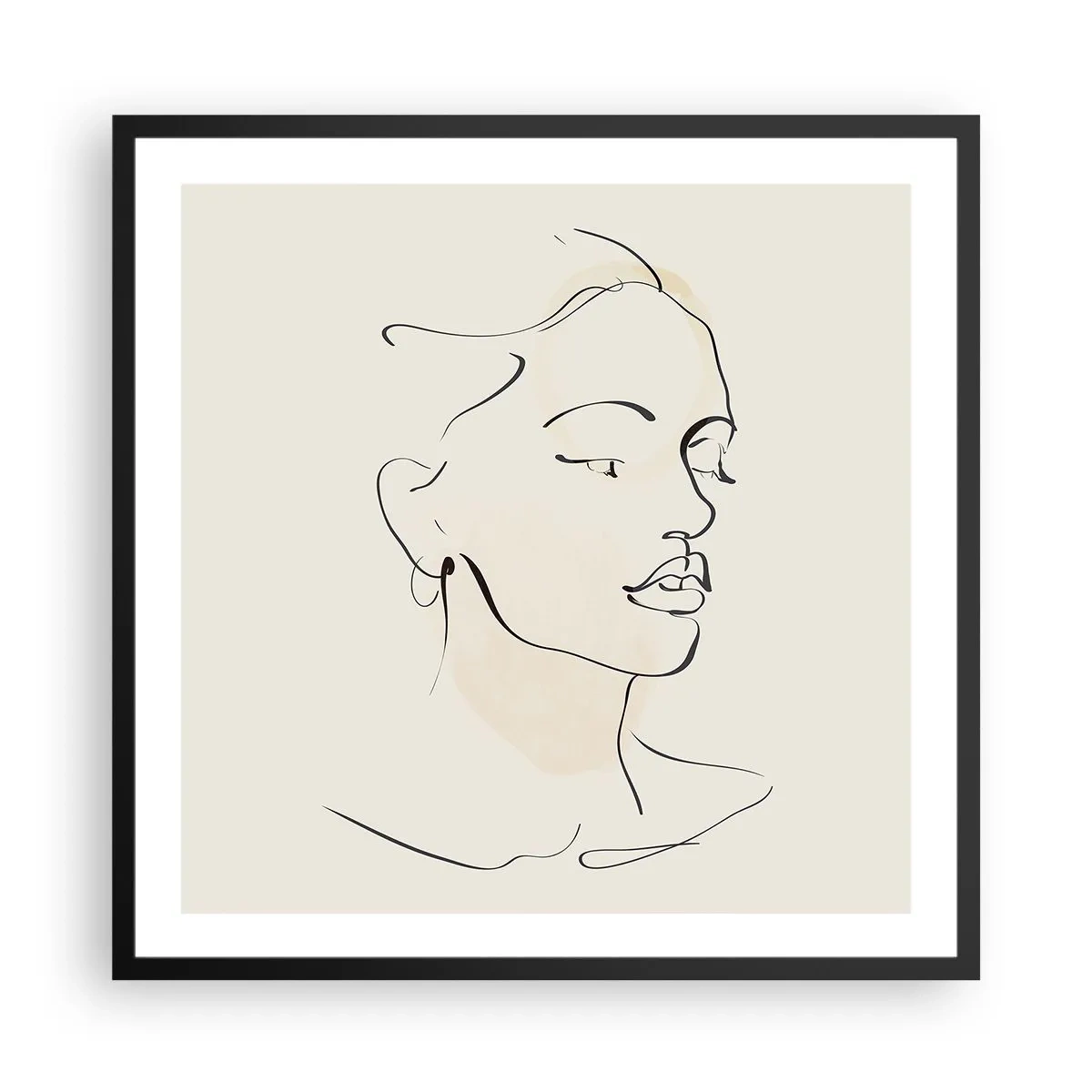 Plakat i sort ramme - En bestemt linje - 60x60 cm