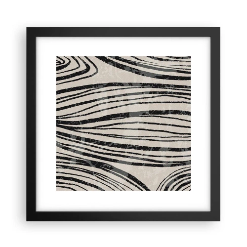 Plakat i sort ramme - Et spild af linjer - 30x30 cm