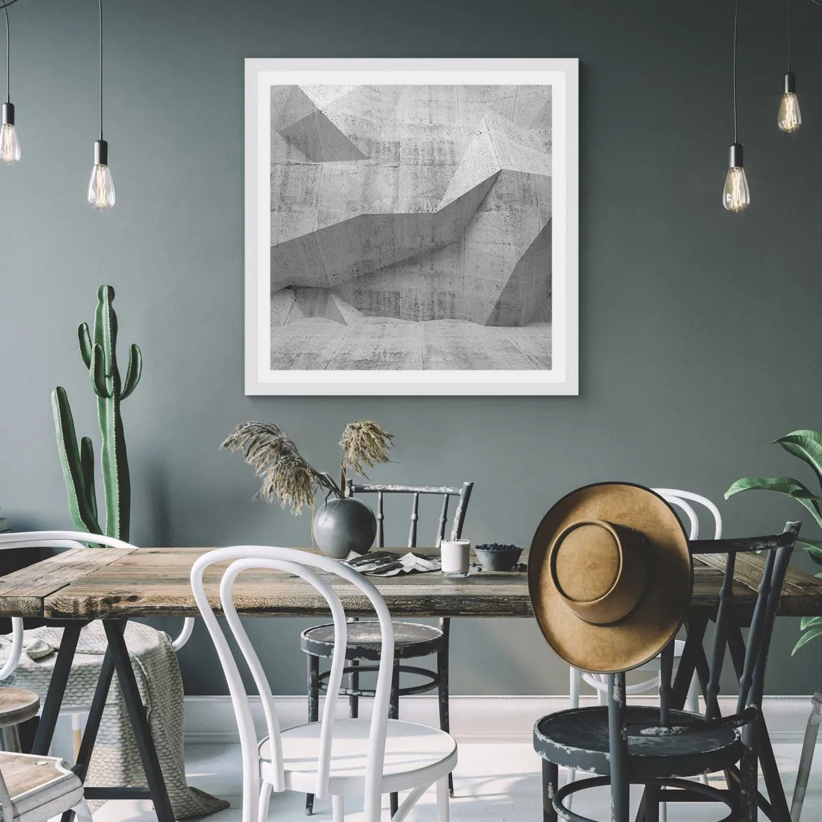 Plakat i hvid ramme - En ægte udfordring - 40x40 cm