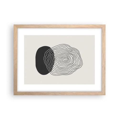 Plakat i ramme af lyst egetræ - Varighed og vibration - 40x30 cm