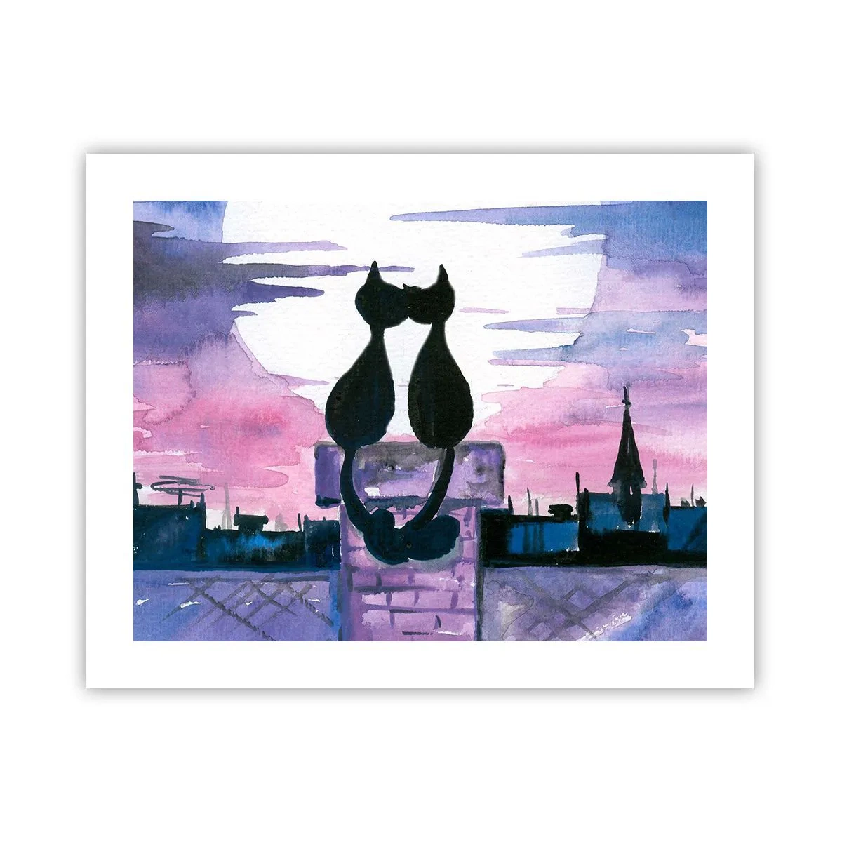 Plakat - Rendez-vous under månen - 50x40 cm