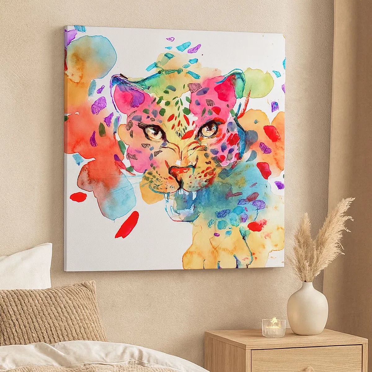 Lærredstryk - Billede på lærred - Skønheden og udyret - 30x30 cm