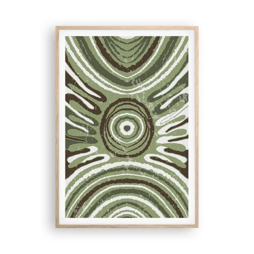 Plakat i ramme af lyst egetræ - Eksplosion af følelser - 70x100 cm